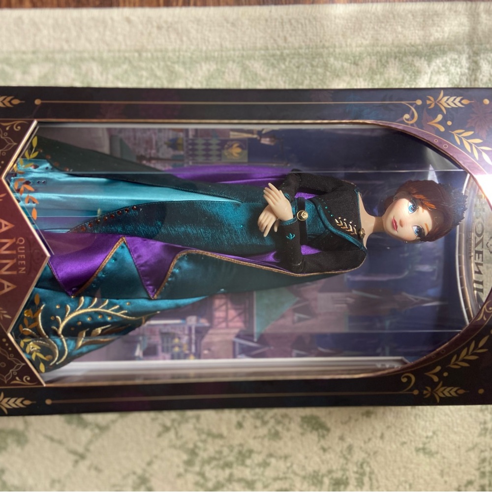 Disney Anna Doll in Teal, Purple & Black Regal Gown